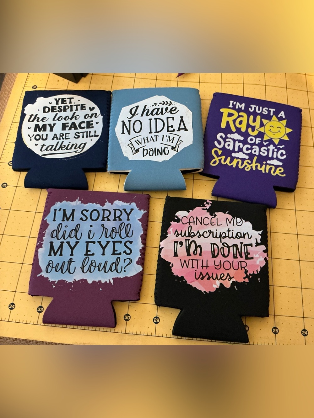 Hot off the press! Set of 6 Graphic Can Cooler Koozies
